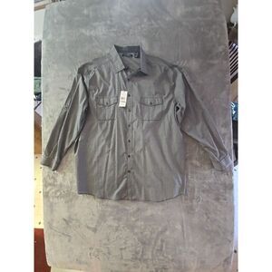 AVANTI Mens 3XL Tall Black White Gingham Lng Sleeve Button Up Shirt NWT MSRP $65